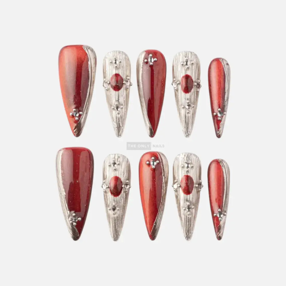 Chrome Burgundy Stiletto